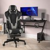 Flash Furniture Gray LeatherSoft Gaming Chair with Roller Wheels CH-187230-GY-RLB-GG